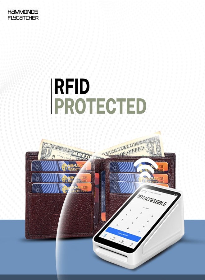 HAMMONDS FLYCATCHER RFID Protected Bi-Fold Wallet for Men Leather Original, Mens Wallet, Leather Wallets for Men, Stylish Purse with 6 Card Slots, 1 ID Slots, Coin Pocket, Mens Gift - Brown - Image 3